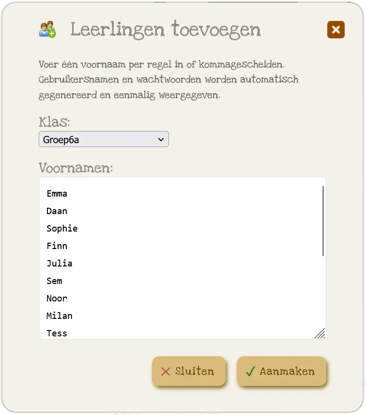 Accounts aanmaken
